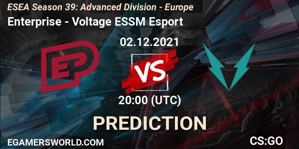 Pronóstico Enterprise - Voltage ESSM Esport. 02.12.2021 at 20:00, Counter-Strike (CS2), ESEA Season 39: Advanced Division - Europe