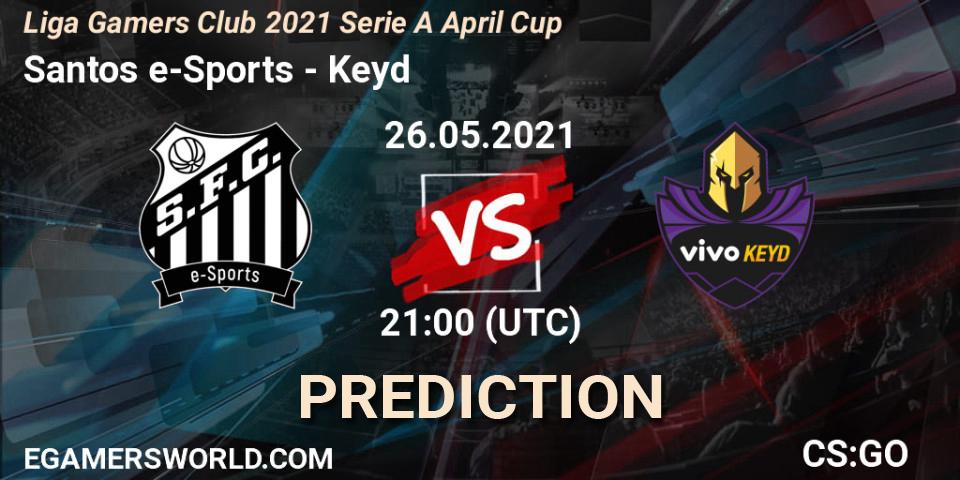 Pronóstico Santos e-Sports - Keyd. 26.05.2021 at 21:00, Counter-Strike (CS2), Liga Gamers Club 2021 Serie A April Cup