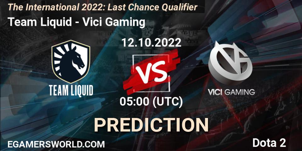 Pronóstico Team Liquid - Vici Gaming. 12.10.2022 at 04:29, Dota 2, The International 2022: Last Chance Qualifier