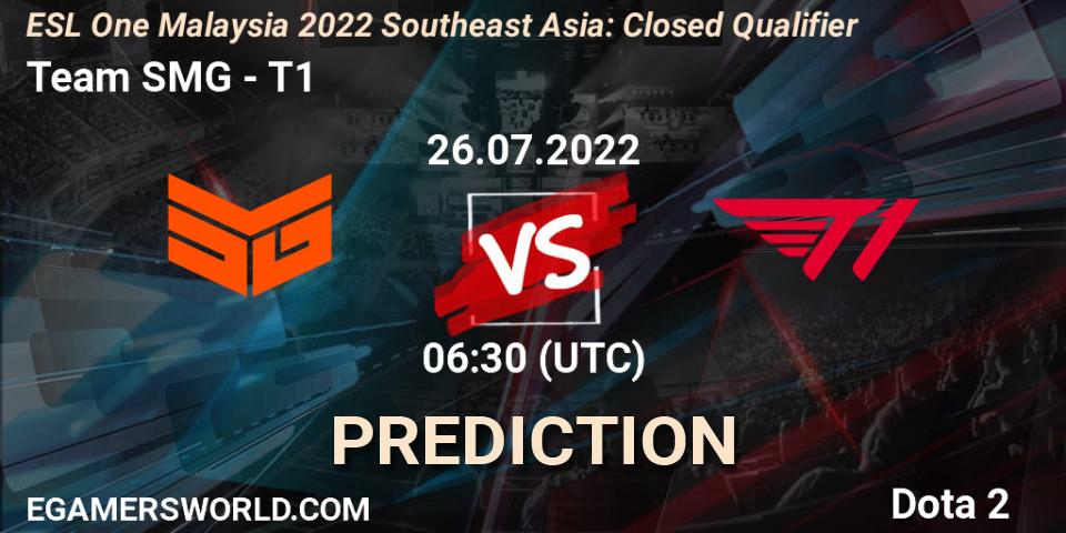 Pronóstico Team SMG - T1. 26.07.2022 at 06:40, Dota 2, ESL One Malaysia 2022 Southeast Asia: Closed Qualifier