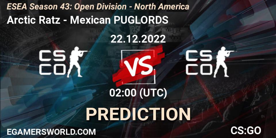 Pronóstico Arctic Ratz - Mexican PUGLORDS. 22.12.2022 at 02:00, Counter-Strike (CS2), ESEA Season 43: Open Division - North America