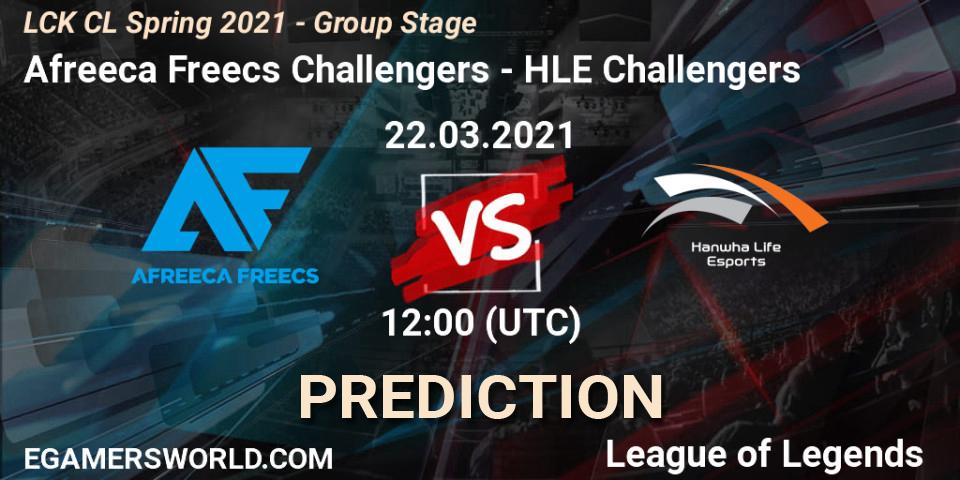 Pronóstico Afreeca Freecs Challengers - HLE Challengers. 22.03.2021 at 12:00, LoL, LCK CL Spring 2021 - Group Stage