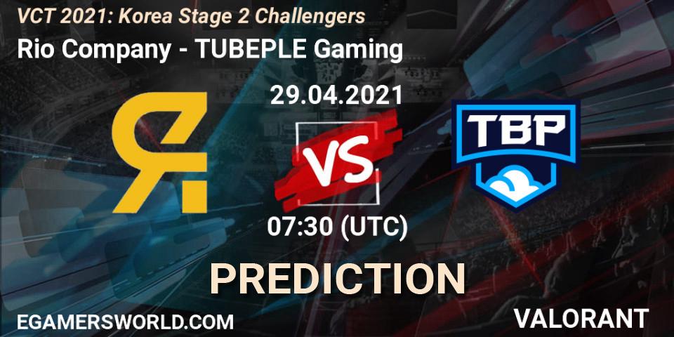 Pronóstico Rio Company - TUBEPLE Gaming. 29.04.2021 at 07:30, VALORANT, VCT 2021: Korea Stage 2 Challengers