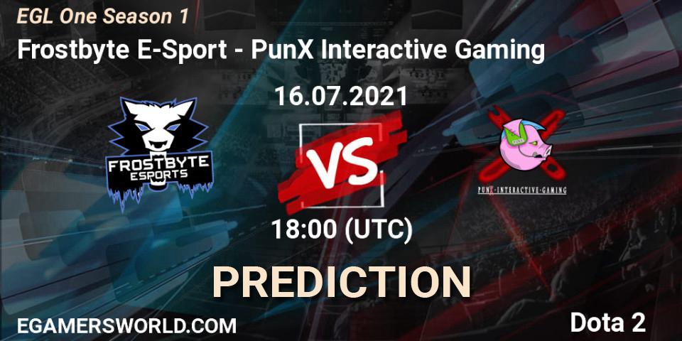 Pronóstico Frostbyte E-Sport - PunX Interactive Gaming. 16.07.2021 at 18:40, Dota 2, EGL One Season 1