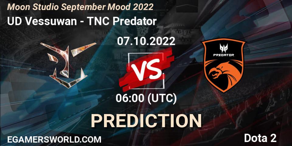 Pronóstico UD Vessuwan - TNC Predator. 07.10.22, Dota 2, Moon Studio September Mood 2022