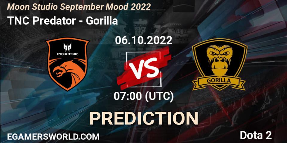 Pronóstico TNC Predator - Gorilla. 06.10.22, Dota 2, Moon Studio September Mood 2022