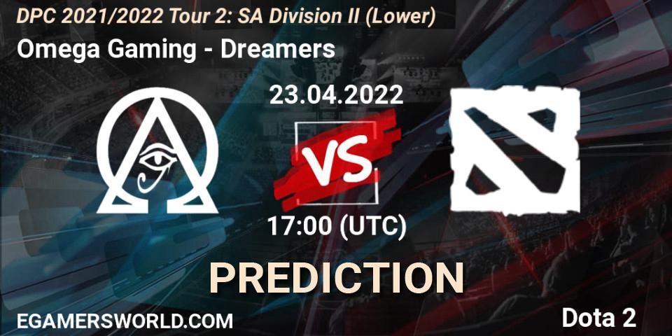 Pronóstico Omega Gaming - Dreamers. 23.04.2022 at 17:38, Dota 2, DPC 2021/2022 Tour 2: SA Division II (Lower)