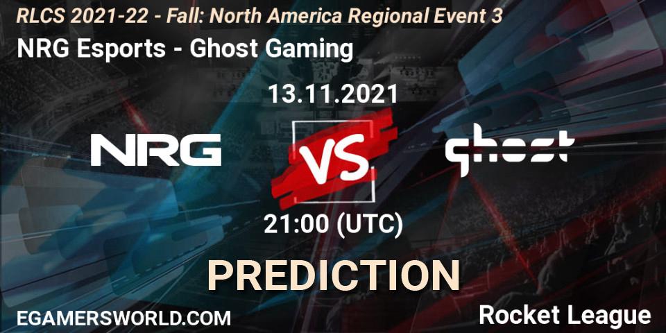 Pronóstico NRG Esports - Ghost Gaming. 13.11.2021 at 18:00, Rocket League, RLCS 2021-22 - Fall: North America Regional Event 3