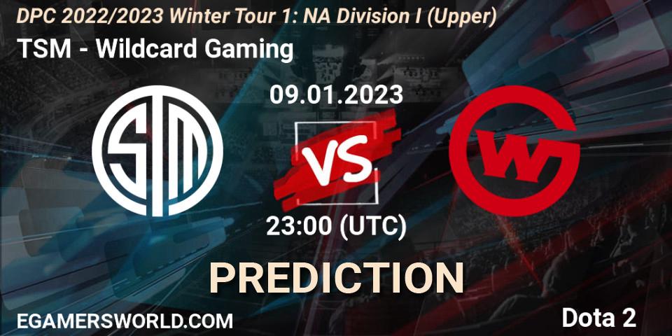 Pronóstico TSM - Wildcard Gaming. 09.01.2023 at 23:00, Dota 2, DPC 2022/2023 Winter Tour 1: NA Division I (Upper)