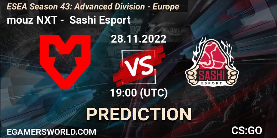 Pronóstico mouz NXT - Sashi Esport. 28.11.22, CS2 (CS:GO), ESEA Season 43: Advanced Division - Europe