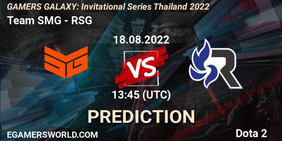 Pronóstico Team SMG - RSG. 18.08.2022 at 12:40, Dota 2, GAMERS GALAXY: Invitational Series Thailand 2022