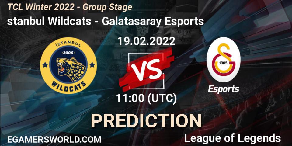Pronóstico İstanbul Wildcats - Galatasaray Esports. 19.02.2022 at 11:00, LoL, TCL Winter 2022 - Group Stage