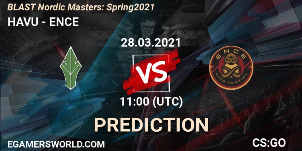 Pronóstico HAVU - ENCE. 28.03.2021 at 11:00, Counter-Strike (CS2), BLAST Nordic Masters: Spring 2021