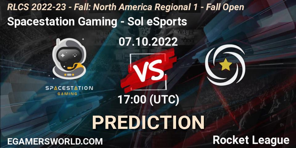 Pronóstico Spacestation Gaming - Sol eSports. 07.10.2022 at 17:00, Rocket League, RLCS 2022-23 - Fall: North America Regional 1 - Fall Open