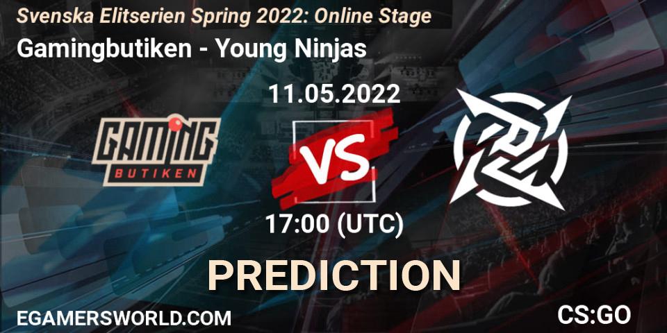 Pronóstico Gamingbutiken - Young Ninjas. 11.05.2022 at 17:00, Counter-Strike (CS2), Svenska Elitserien Spring 2022: Online Stage