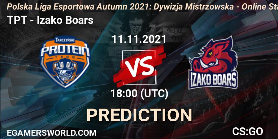 Pronóstico TPT - Izako Boars. 11.11.21, CS2 (CS:GO), Polska Liga Esportowa Autumn 2021: Dywizja Mistrzowska - Online Stage