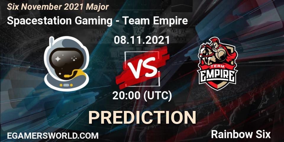 Pronóstico Team Empire - Spacestation Gaming. 10.11.2021 at 13:30, Rainbow Six, Six Sweden Major 2021