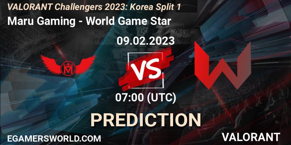 Pronóstico Maru Gaming - World Game Star. 09.02.23, VALORANT, VALORANT Challengers 2023: Korea Split 1