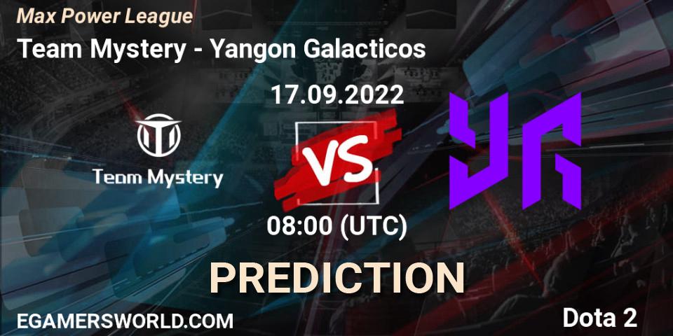 Pronóstico Team Mystery - Yangon Galacticos. 17.09.2022 at 09:24, Dota 2, Max Power League