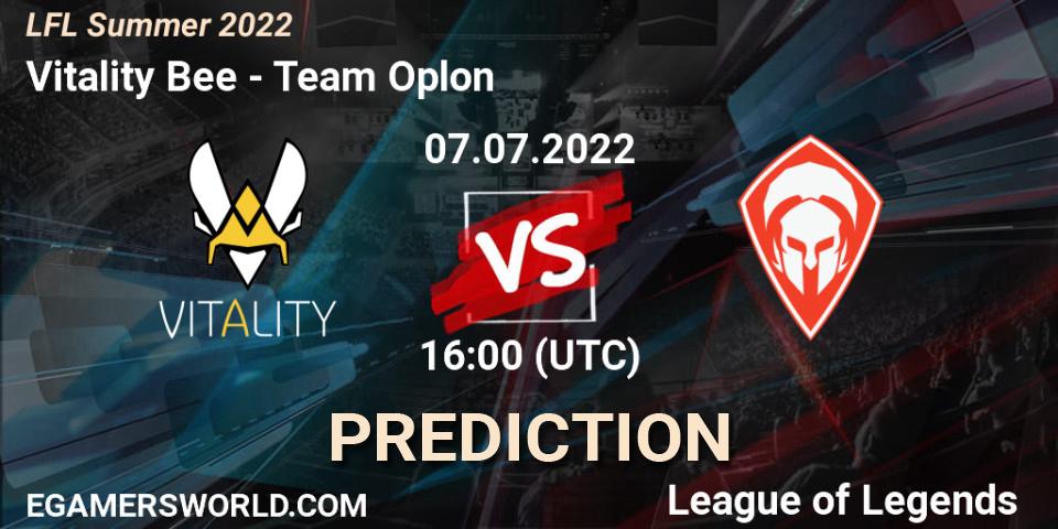 Pronóstico Vitality Bee - Team Oplon. 07.07.2022 at 16:00, LoL, LFL Summer 2022