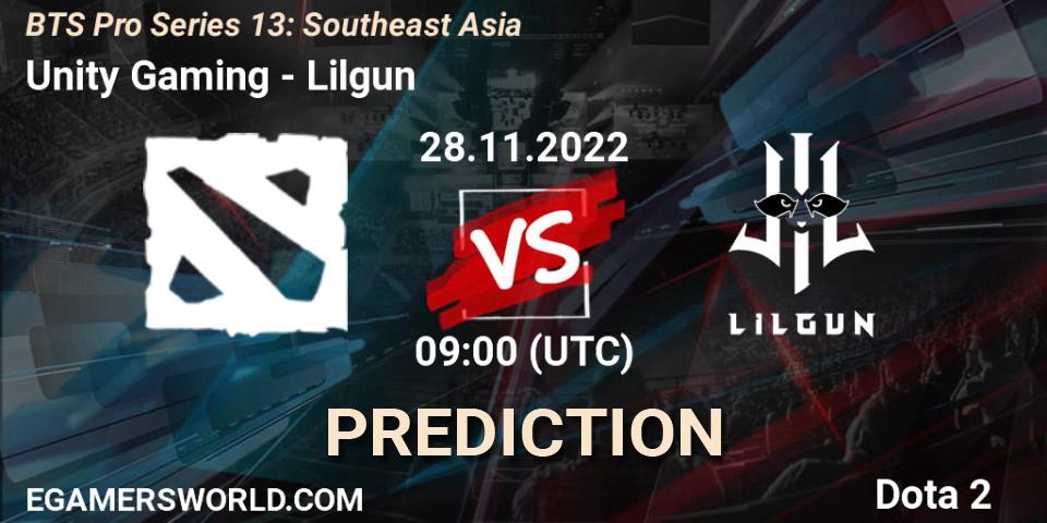 Pronóstico Unity Gaming - Lilgun. 28.11.22, Dota 2, BTS Pro Series 13: Southeast Asia