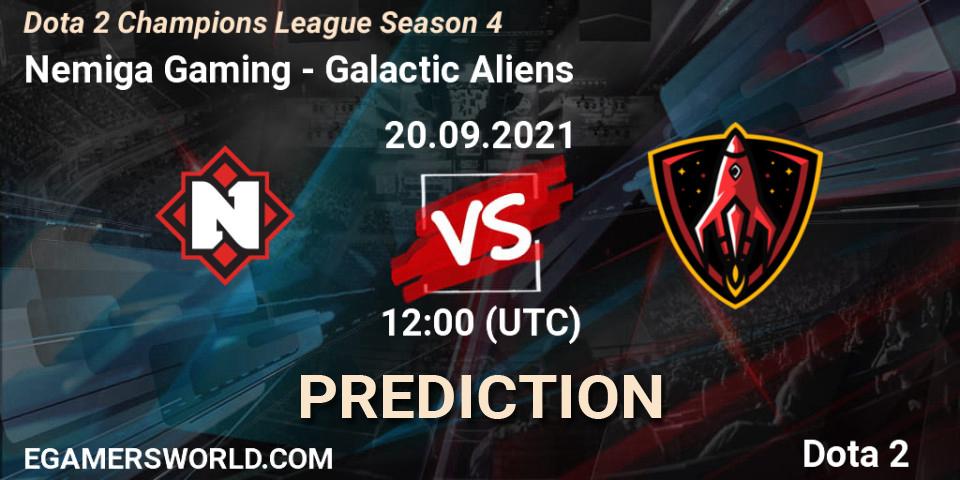 Pronóstico Nemiga Gaming - Galactic Aliens. 20.09.2021 at 12:00, Dota 2, Dota 2 Champions League Season 4