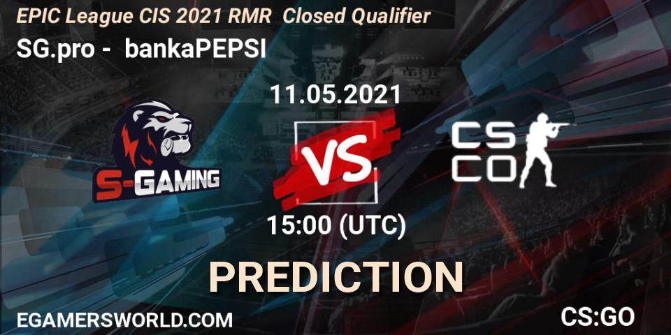 Pronóstico SG.pro - bankaPEPSI. 11.05.2021 at 14:00, Counter-Strike (CS2), EPIC League CIS 2021 RMR Closed Qualifier