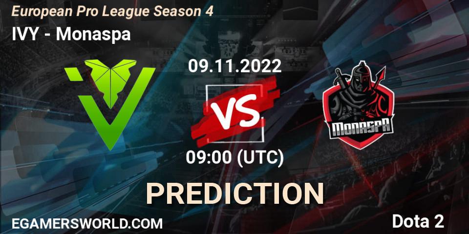 Pronóstico IVY - Monaspa. 09.11.22, Dota 2, European Pro League Season 4