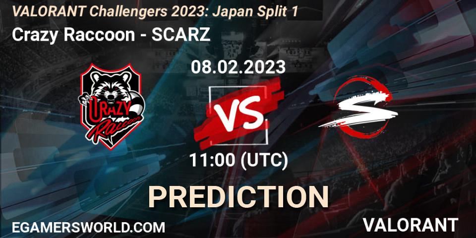 Pronóstico Crazy Raccoon - SCARZ. 08.02.23, VALORANT, VALORANT Challengers 2023: Japan Split 1