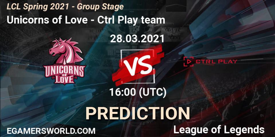 Pronóstico Unicorns of Love - Ctrl Play team. 28.03.2021 at 16:00, LoL, LCL Spring 2021 - Group Stage