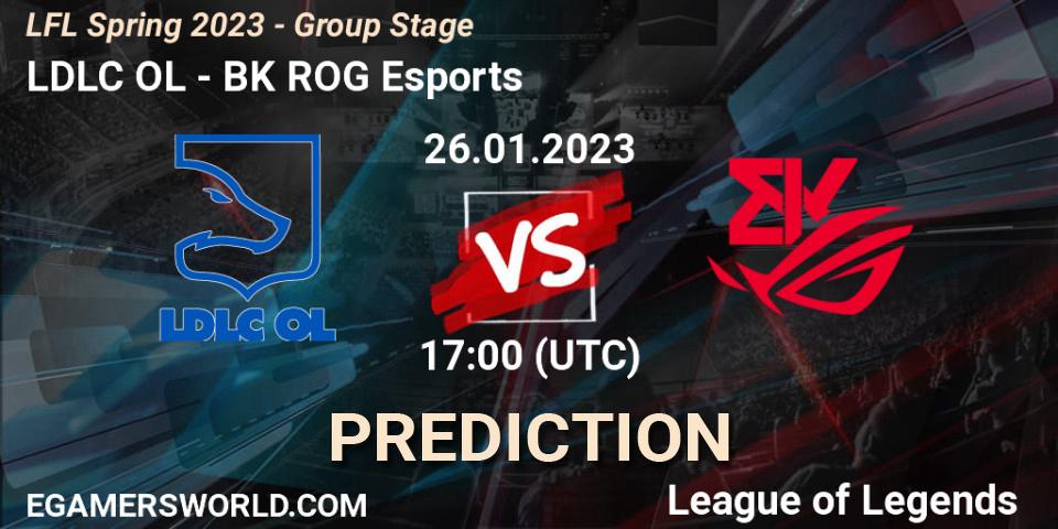 Pronóstico LDLC OL - BK ROG Esports. 26.01.2023 at 17:00, LoL, LFL Spring 2023 - Group Stage