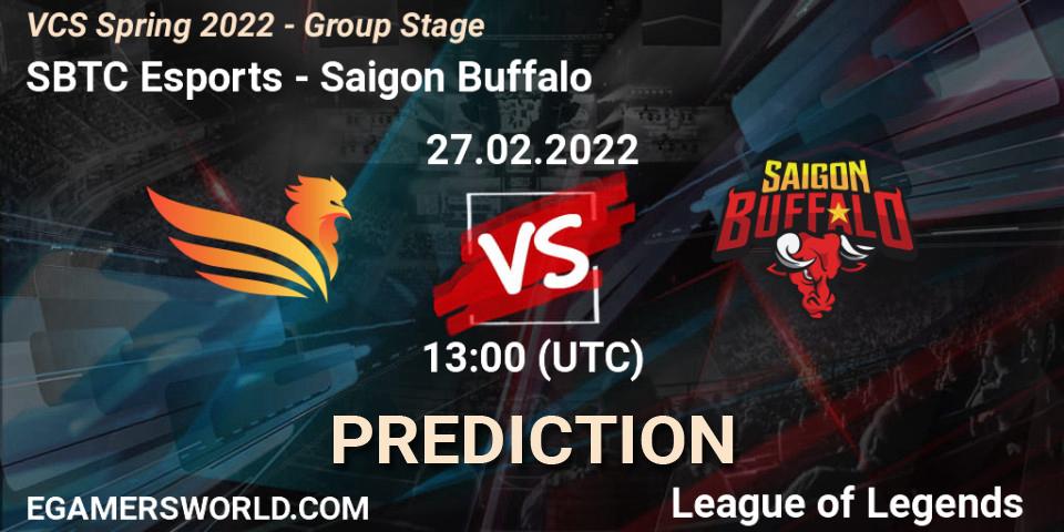 Pronóstico SBTC Esports - Saigon Buffalo. 27.02.2022 at 13:00, LoL, VCS Spring 2022 - Group Stage 