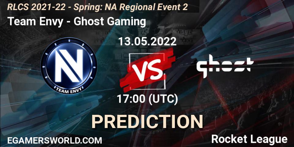 Pronóstico Team Envy - Ghost Gaming. 13.05.22, Rocket League, RLCS 2021-22 - Spring: NA Regional Event 2