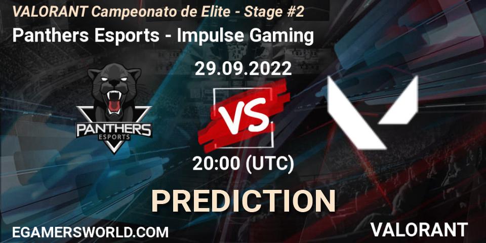 Pronóstico Panthers Esports - Impulse Gaming. 29.09.2022 at 20:00, VALORANT, VALORANT Campeonato de Elite - Stage #2