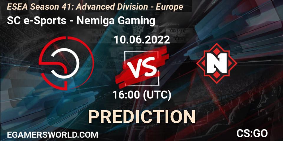 Pronóstico SC e-Sports - Nemiga Gaming. 10.06.2022 at 16:00, Counter-Strike (CS2), ESEA Season 41: Advanced Division - Europe