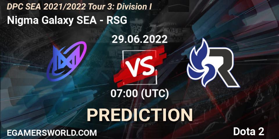 Pronóstico Nigma Galaxy SEA - RSG. 29.06.2022 at 07:01, Dota 2, DPC SEA 2021/2022 Tour 3: Division I