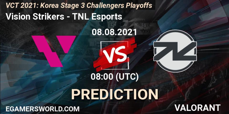 Pronóstico Vision Strikers - TNL Esports. 08.08.2021 at 08:00, VALORANT, VCT 2021: Korea Stage 3 Challengers Playoffs