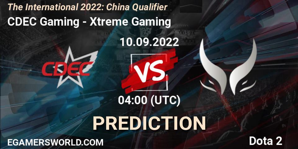Pronóstico CDEC Gaming - Xtreme Gaming. 10.09.22, Dota 2, The International 2022: China Qualifier