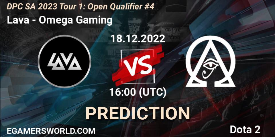 Pronóstico Lava - Omega Gaming. 18.12.22, Dota 2, DPC SA 2023 Tour 1: Open Qualifier #4