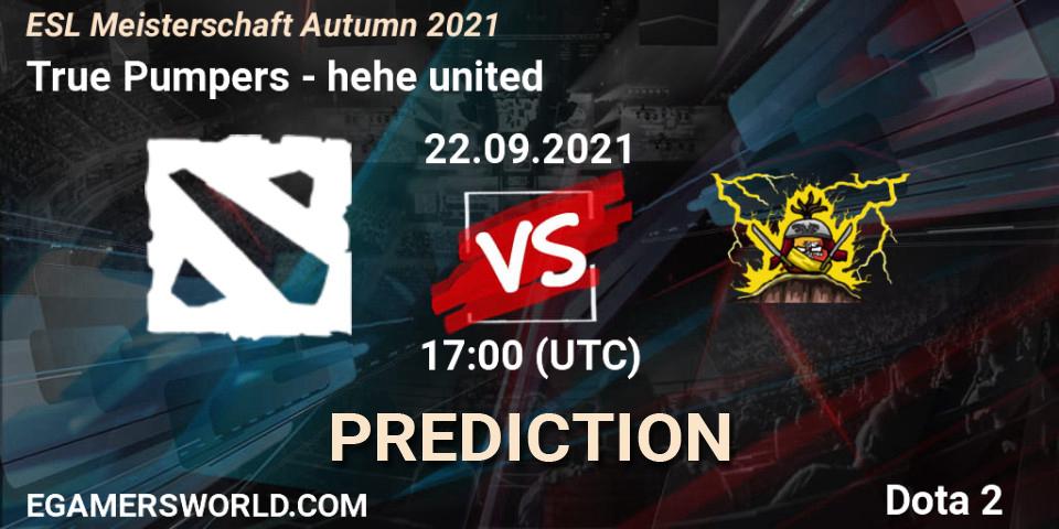 Pronóstico True Pumpers - hehe united. 22.09.2021 at 17:04, Dota 2, ESL Meisterschaft Autumn 2021