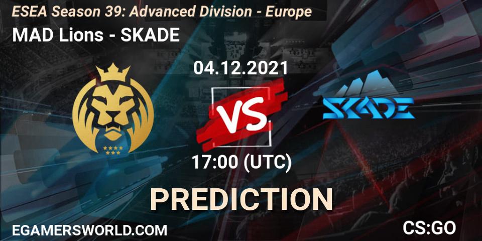Pronóstico MAD Lions - SKADE. 04.12.2021 at 17:00, Counter-Strike (CS2), ESEA Season 39: Advanced Division - Europe