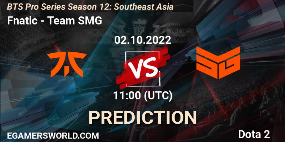 Pronóstico Fnatic - Team SMG. 02.10.2022 at 11:13, Dota 2, BTS Pro Series Season 12: Southeast Asia