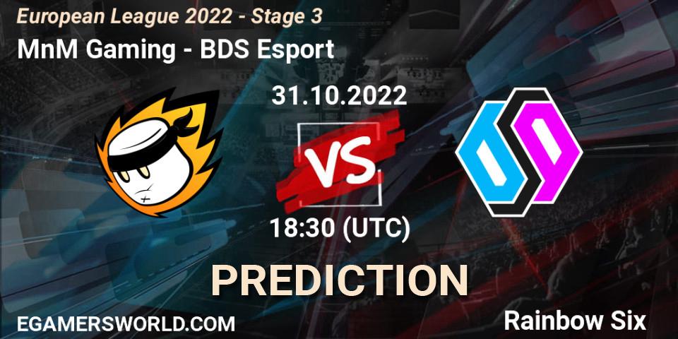 Pronóstico MnM Gaming - BDS Esport. 31.10.2022 at 18:15, Rainbow Six, European League 2022 - Stage 3