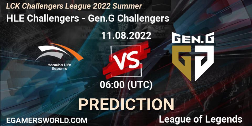 Pronóstico HLE Challengers - Gen.G Challengers. 11.08.2022 at 06:00, LoL, LCK Challengers League 2022 Summer