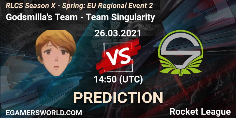 Pronóstico Godsmilla's Team - Team Singularity. 26.03.21, Rocket League, RLCS Season X - Spring: EU Regional Event 2