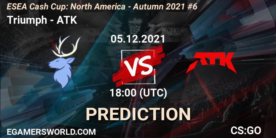 Pronóstico Triumph - ATK. 05.12.21, CS2 (CS:GO), ESEA Cash Cup: North America - Autumn 2021 #6