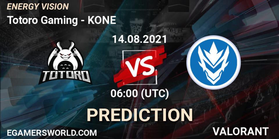 Pronóstico Totoro Gaming - KONE. 14.08.2021 at 06:00, VALORANT, ENERGY VISION