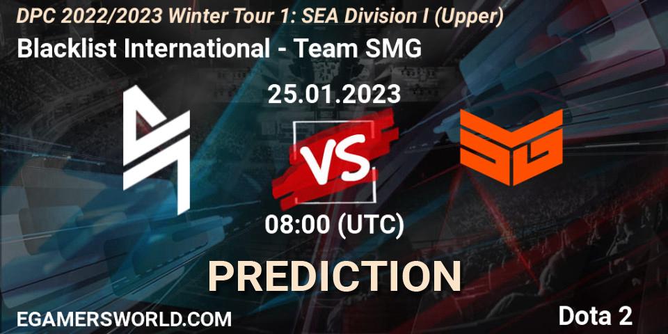 Pronóstico Blacklist International - Team SMG. 25.01.2023 at 08:00, Dota 2, DPC 2022/2023 Winter Tour 1: SEA Division I (Upper)