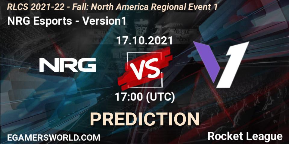 Pronóstico NRG Esports - Version1. 17.10.2021 at 17:00, Rocket League, RLCS 2021-22 - Fall: North America Regional Event 1