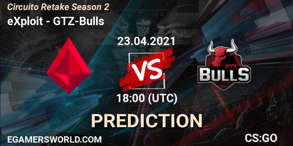 Pronóstico eXploit - GTZ-Bulls. 23.04.2021 at 18:00, Counter-Strike (CS2), Circuito Retake Season 2